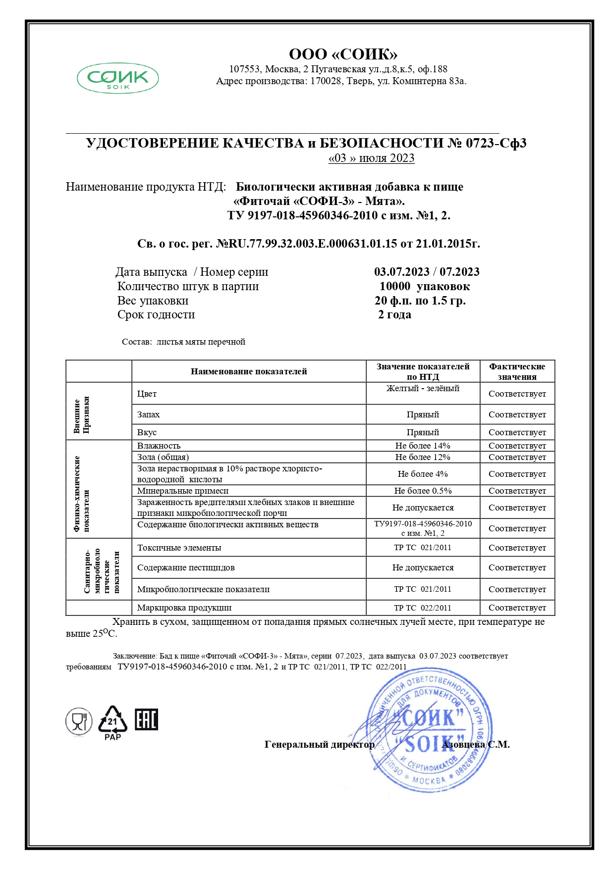 Паспорт №072023
